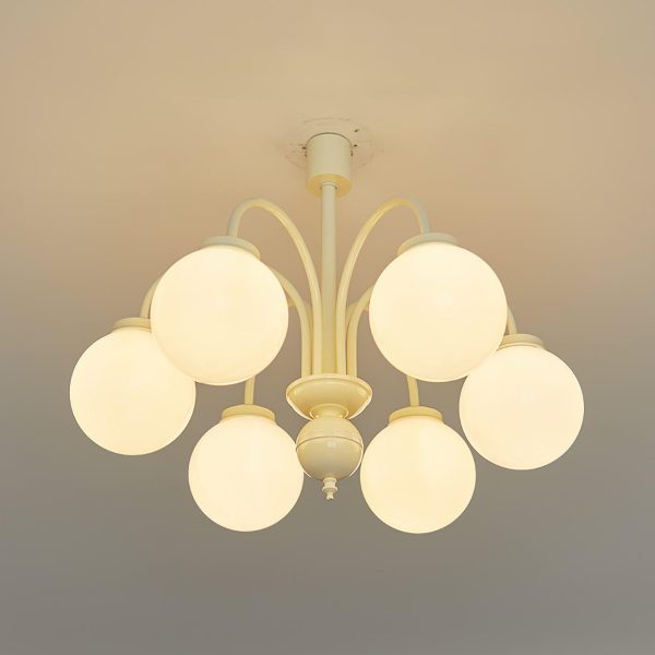 glass sphere cream chandelier