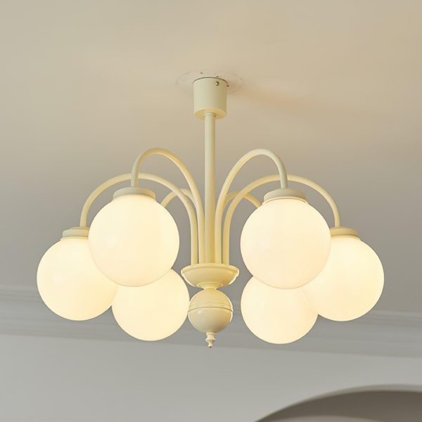 glass sphere cream chandelier