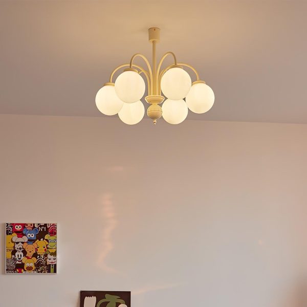 glass sphere cream chandelier