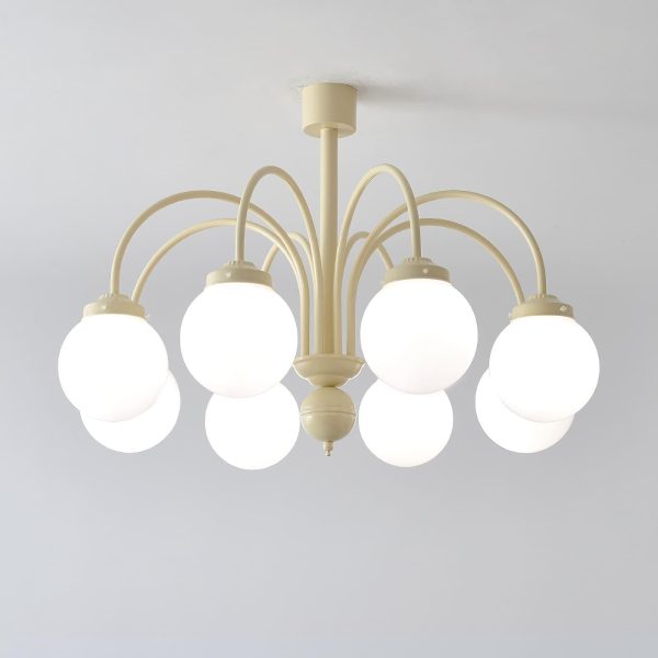 glass sphere cream chandelier