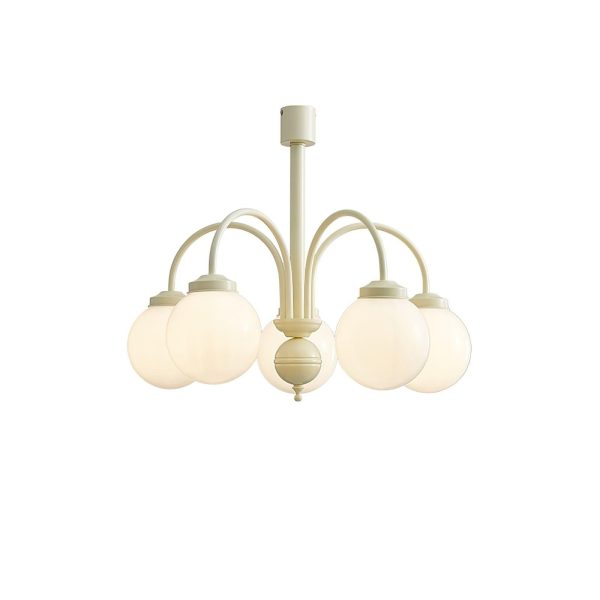 glass sphere cream chandelier