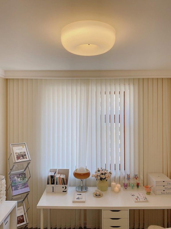 cream pudding ceiling lamp