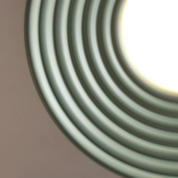cream ribbed ceiling light