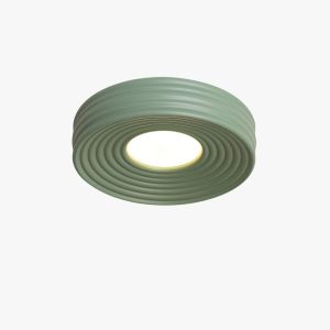 cream ribbed ceiling light