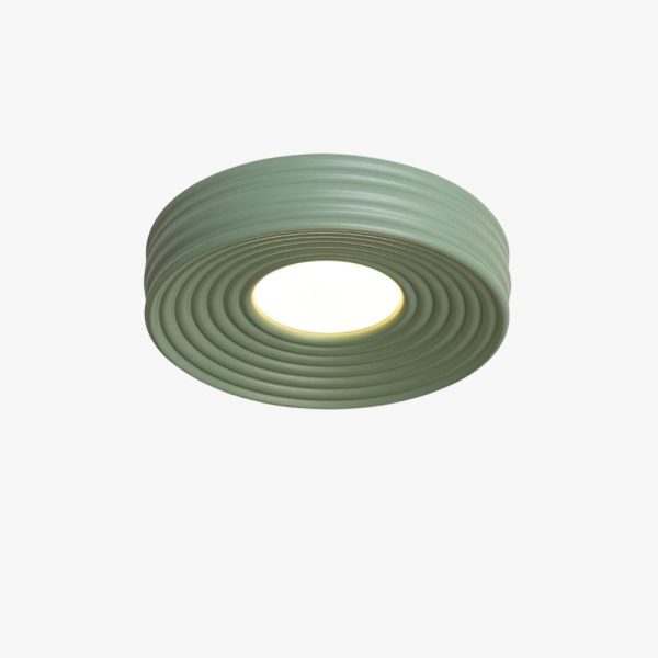 cream ribbed ceiling light