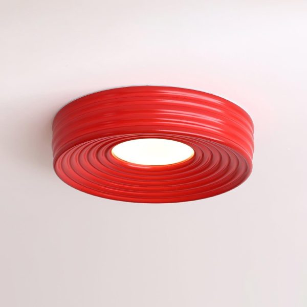 cream ribbed ceiling light