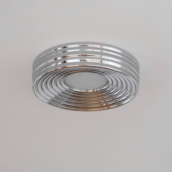 cream ribbed ceiling light