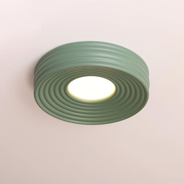 cream ribbed ceiling light
