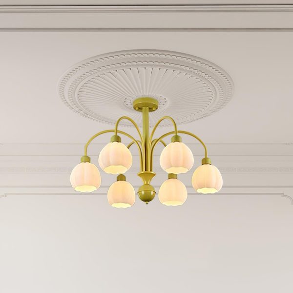 cream style pumpkin chandelier