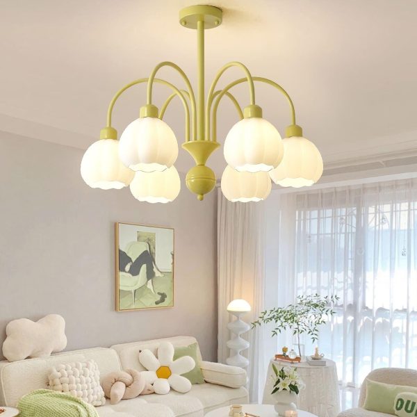 cream style pumpkin chandelier