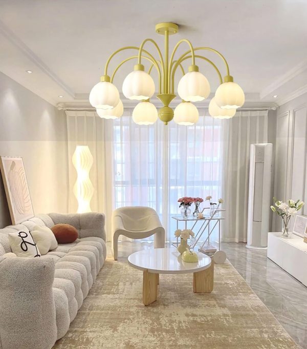 cream style pumpkin chandelier
