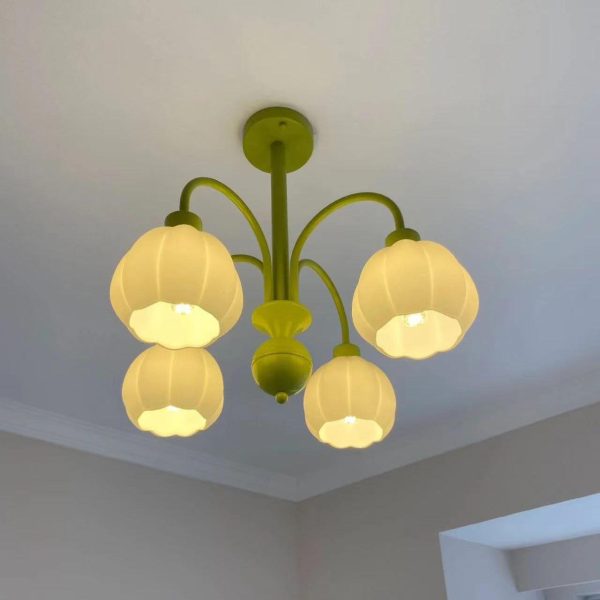 cream style pumpkin chandelier