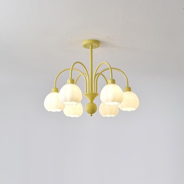 cream style pumpkin chandelier