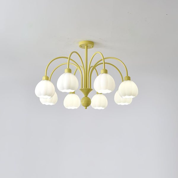cream style pumpkin chandelier