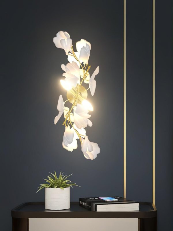 gingko flowers sconce