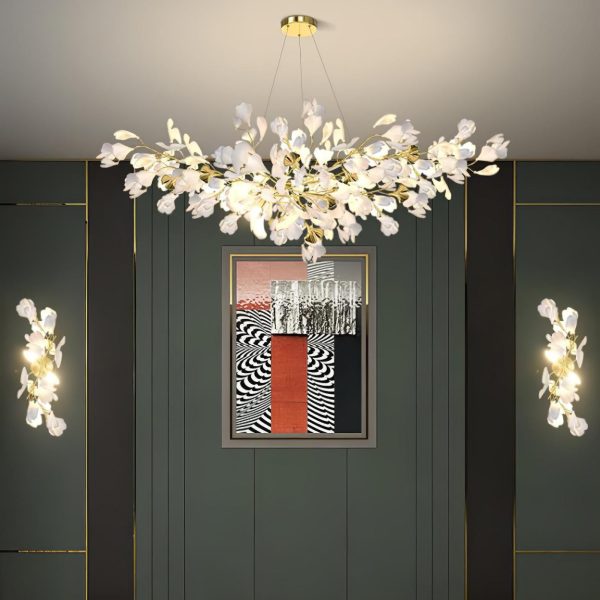 gingko flowers sconce