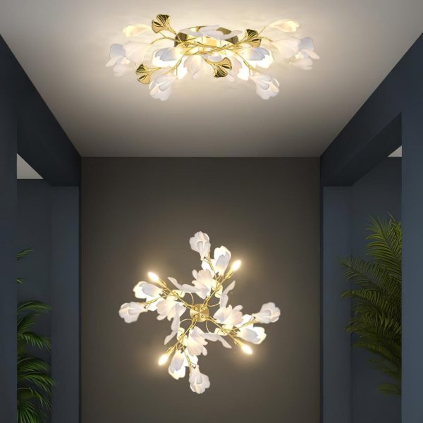 gingko flowers sconce