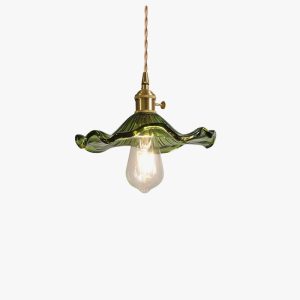 glass hibiscus flower pendant light