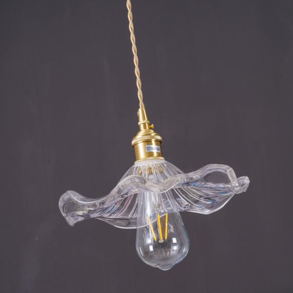 glass hibiscus flower pendant light