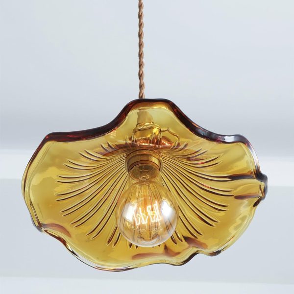 glass hibiscus flower pendant light
