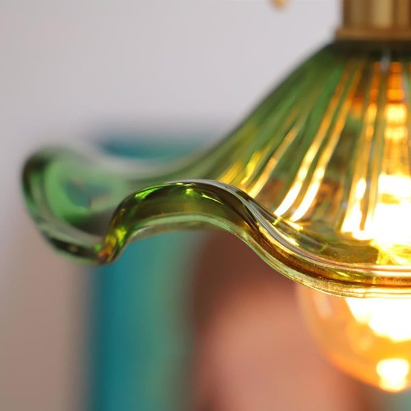glass hibiscus flower pendant light