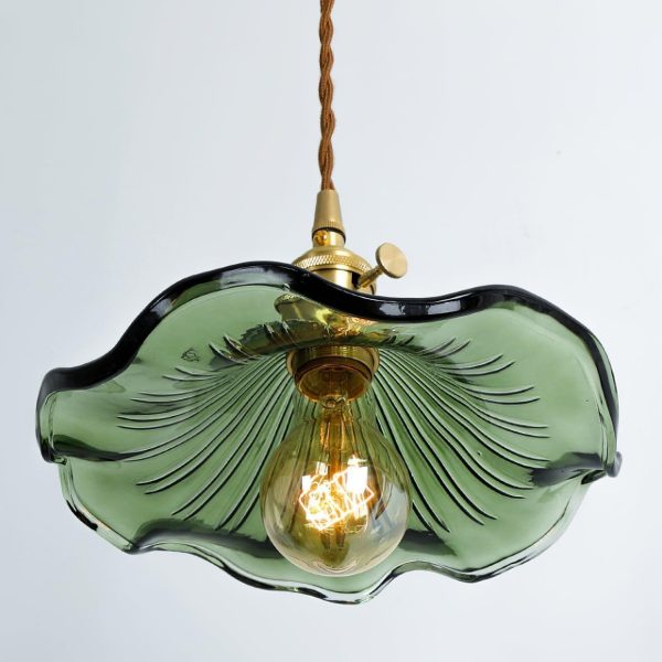 glass hibiscus flower pendant light