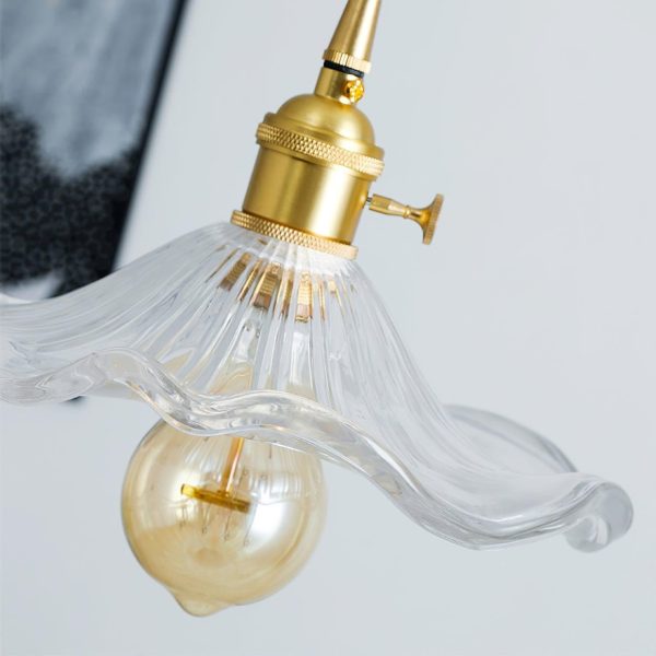 glass hibiscus flower pendant light