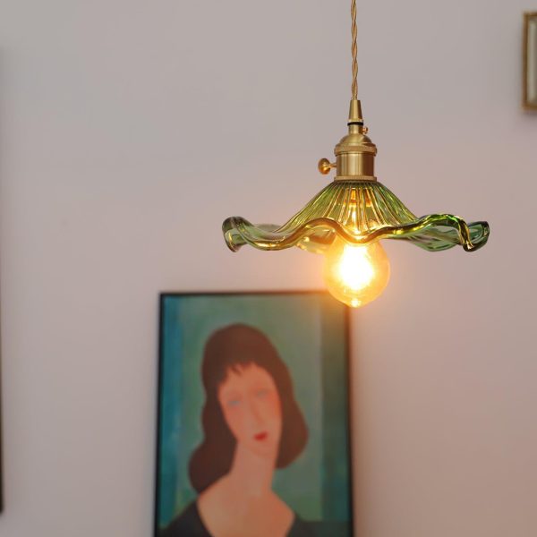 glass hibiscus flower pendant light