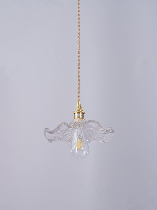 glass hibiscus flower pendant light