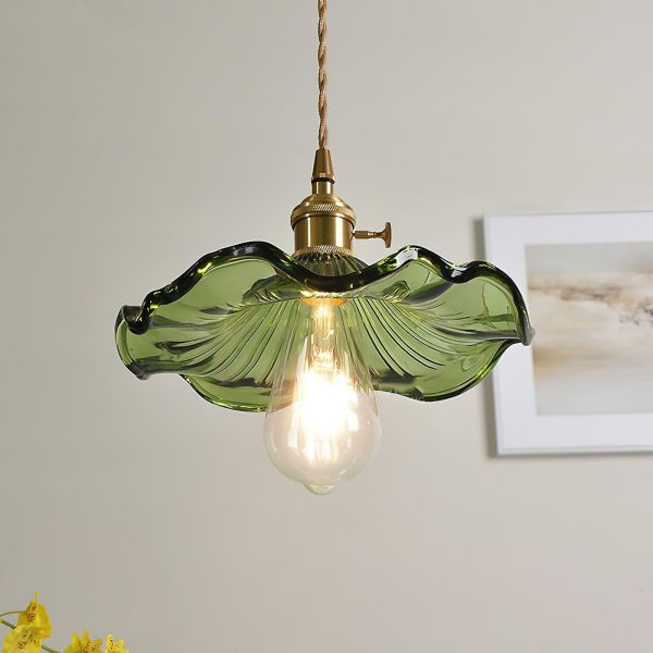 glass hibiscus flower pendant light