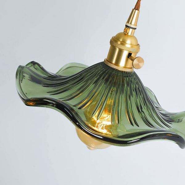 glass hibiscus flower pendant light