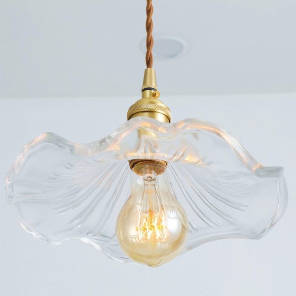 glass hibiscus flower pendant light