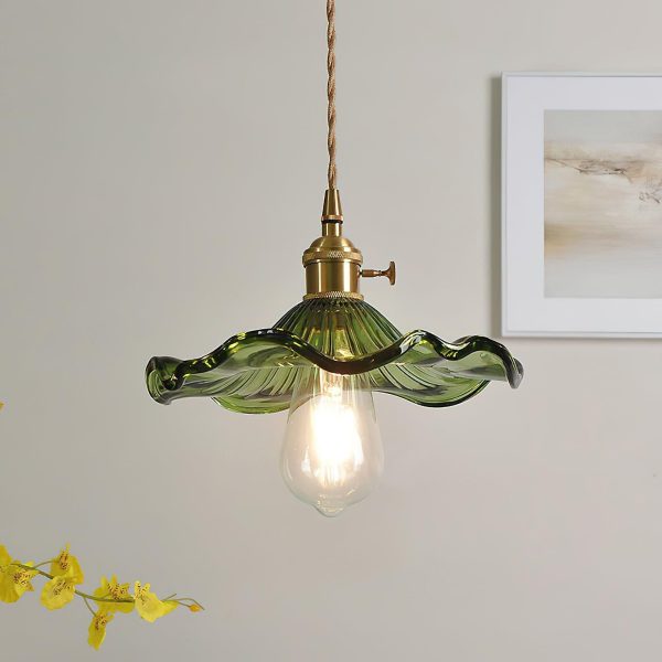 glass hibiscus flower pendant light