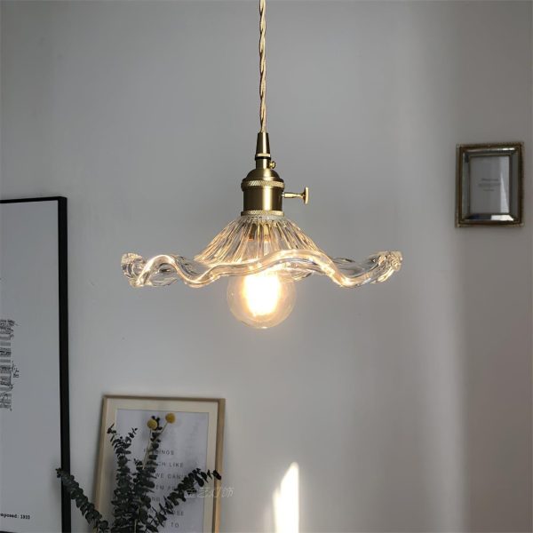 glass hibiscus flower pendant light