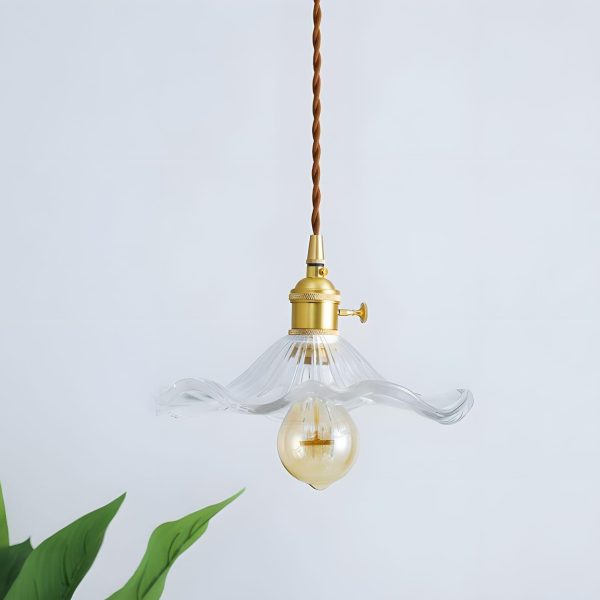 glass hibiscus flower pendant light