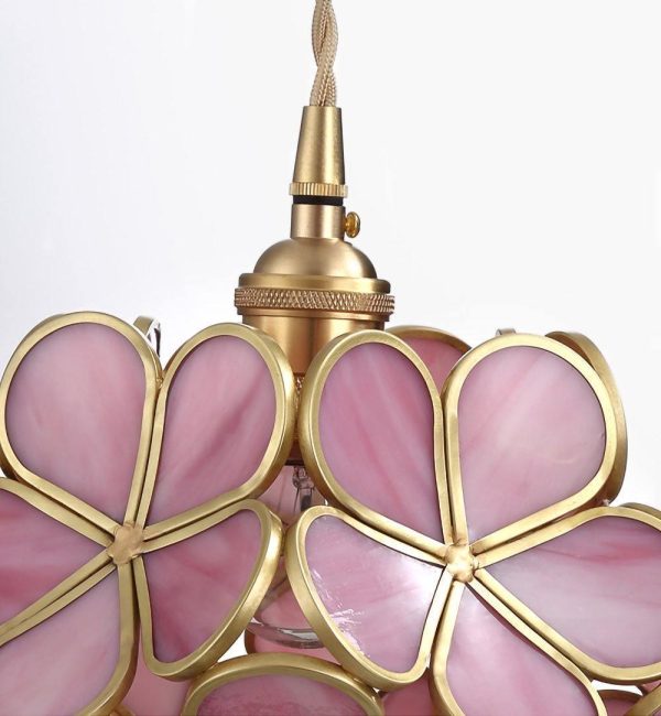 glass petal pendant light