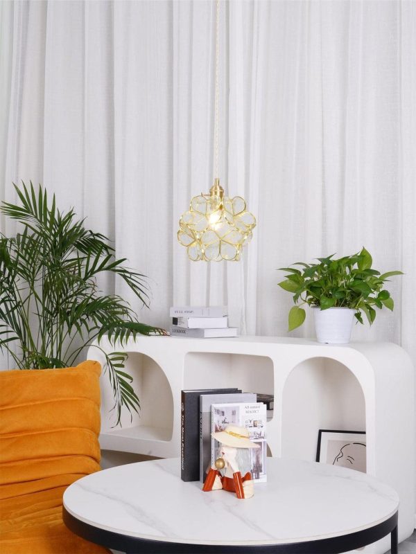 glass petal pendant light