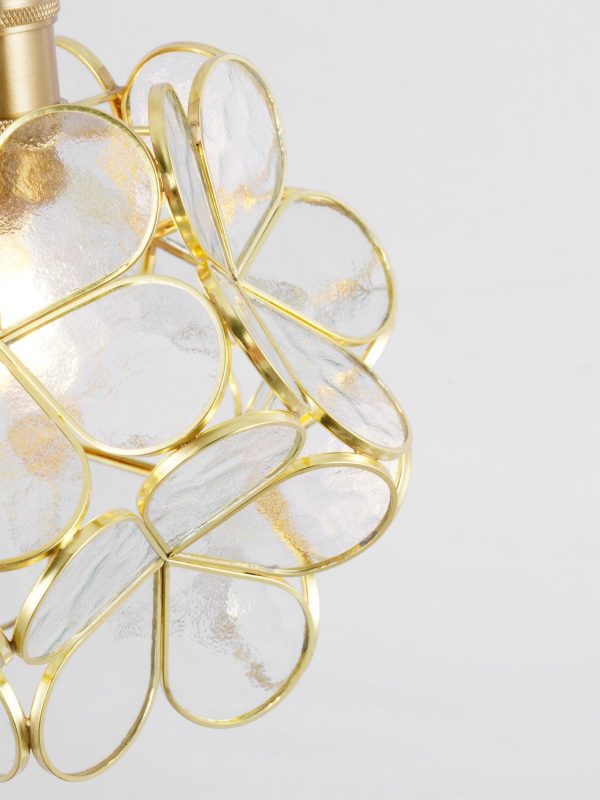 glass petal pendant light