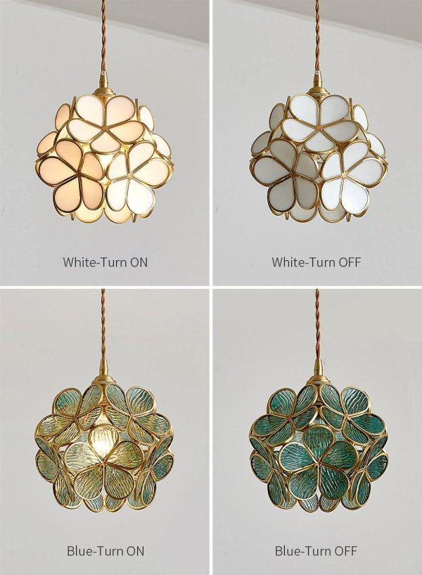 glass petal pendant light