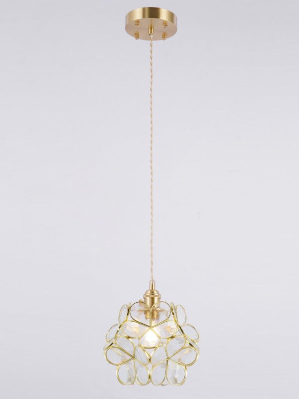 glass petal pendant light