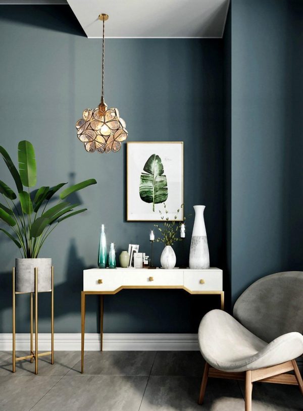 glass petal pendant light