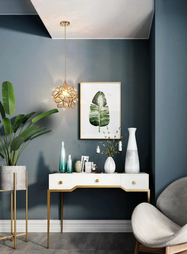 glass petal pendant light