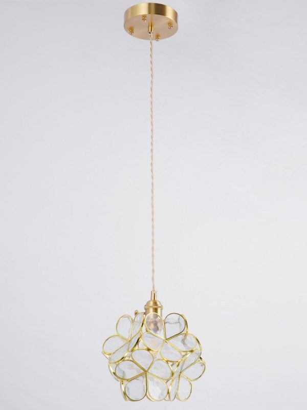 glass petal pendant light