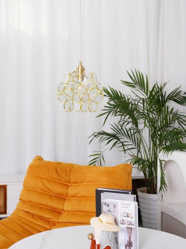 glass petal pendant light
