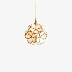 glass petal pendant light