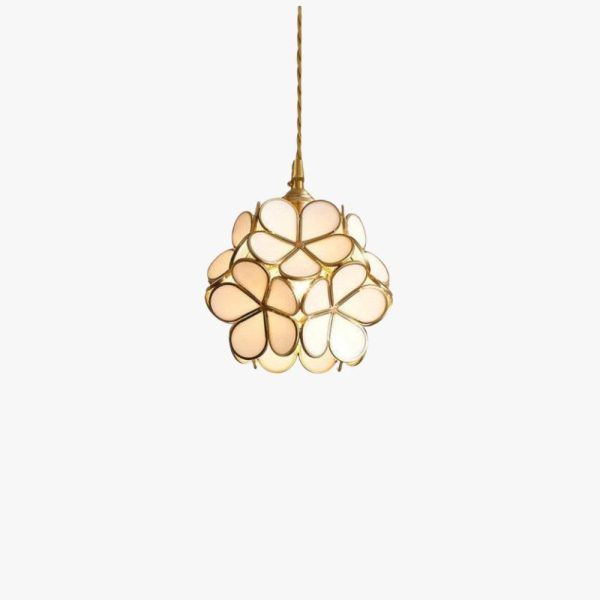 glass petal pendant light