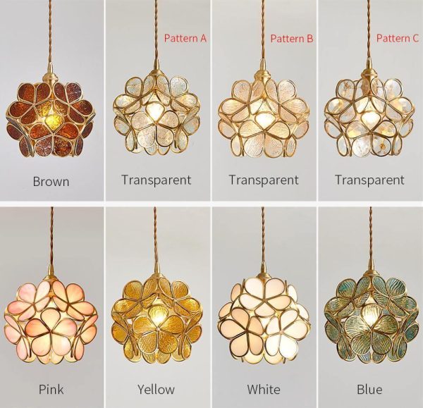 glass petal pendant light