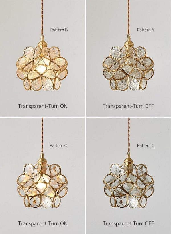 glass petal pendant light