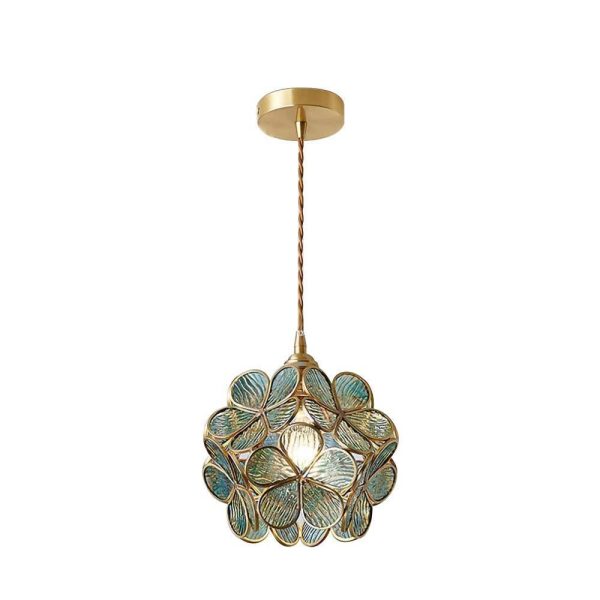 glass petal pendant light