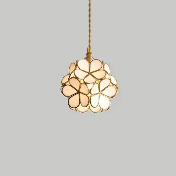 glass petal pendant light